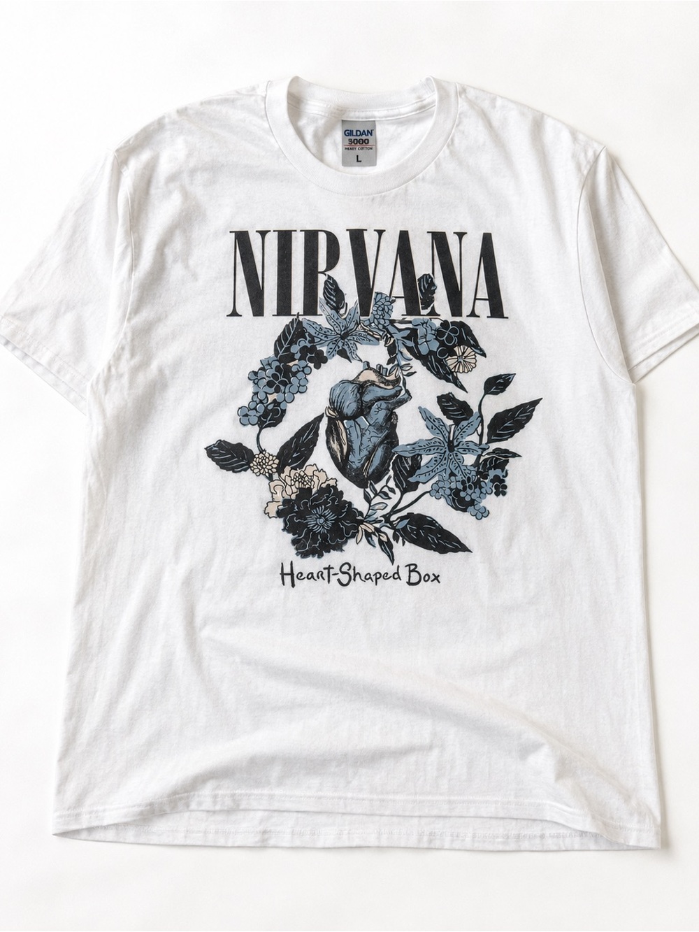 Nirvana Heart-Shaped Box Graphic Tee — White T-shirt